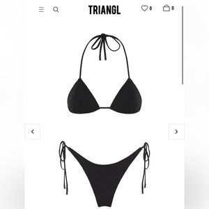 Small Black Sparkle Triangl Bikini